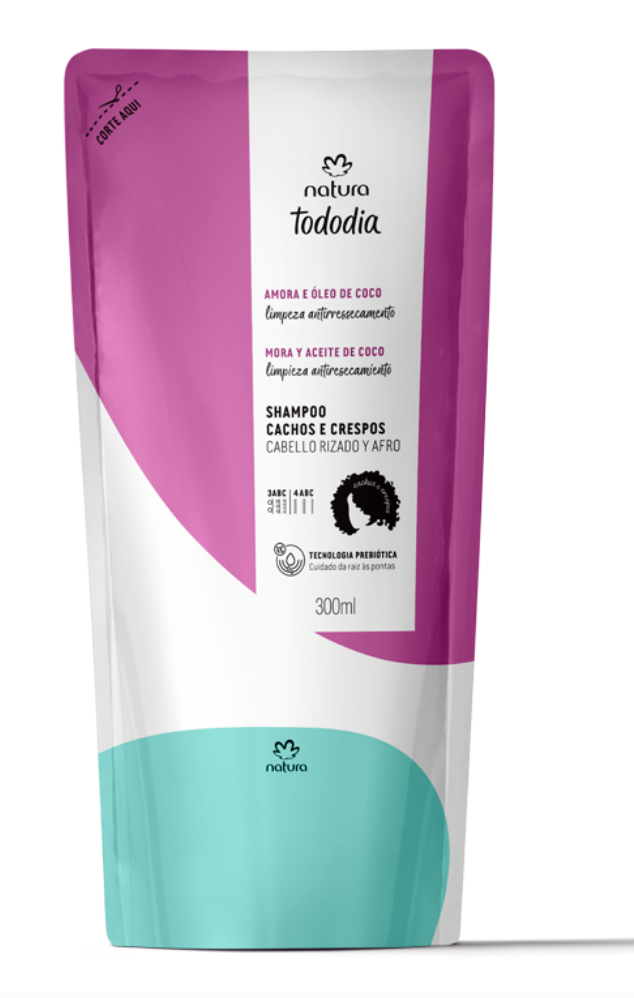 Repuesto shampoo rizos y afros mora y aceite de coco